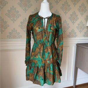 Farm Rio XS NWOT green leopard mini